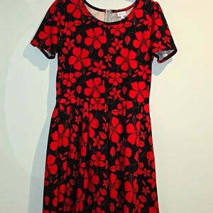 Lularoe red black floral dress. Size 2X.